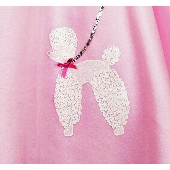 Pink Child Youth Size Felt Poodle Skirt Sock Hop Dance Party W22-28 L19 -Hey Viv - Picture 5 of 6